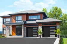 House with matching garage doors