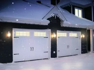 Garage doors in winter