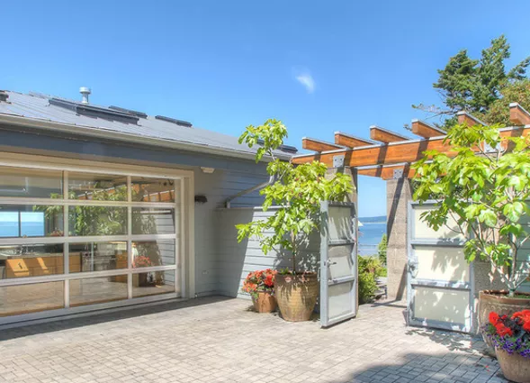 Glass Garage Door on Deck