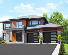 House with matching garage door